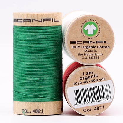 SCANFIL® 30wt Organic Pima Cotton Thread Trio Set - 3ct 300yd Spools - Holiday Detail