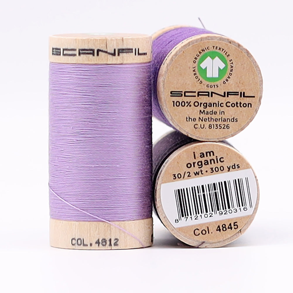 SCANFIL® 30wt Organic Pima Cotton Thread Trio Set - 3ct 300yd Spools - Cool Purples Full