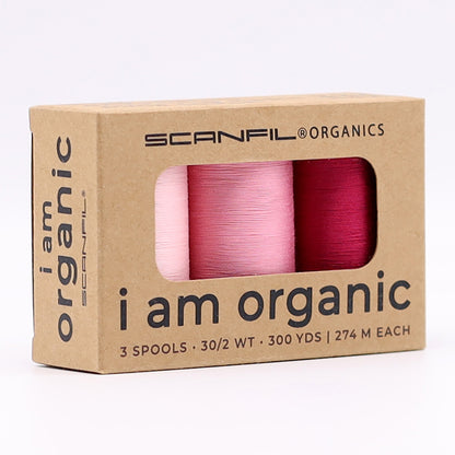 SCANFIL® 30wt Organic Pima Cotton Thread Trio Set - 3ct 300yd Spools - Pretty Pinks - Full