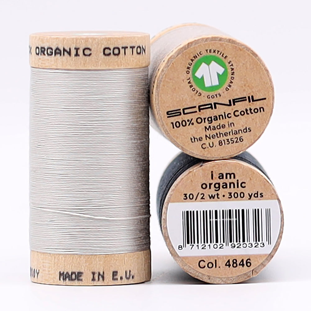 SCANFIL® 30wt Organic Pima Cotton Thread Trio Set - 3ct 300yd Spools - Stormy Grays
