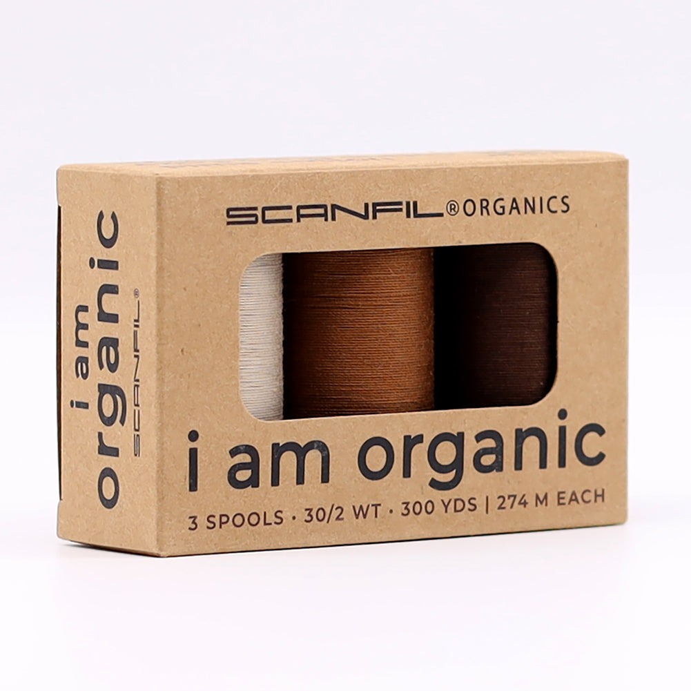 SCANFIL® 30wt Organic Pima Cotton Thread Trio Set - 3ct 300yd Spools - Earthy Browns - Full - Image 5 of 5