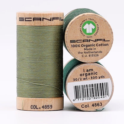 SCANFIL® 30wt Organic Pima Cotton Thread Trio Set - 3ct 300yd Spools - Foresty Greens Full