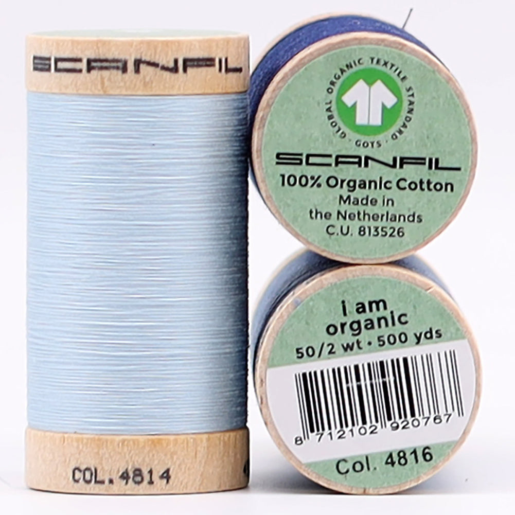 SCANFIL® 50wt Organic Pima Cotton Thread Trio Set - 3ct 500yd Spools - Denim Blues - Full - Image 7 of 9
