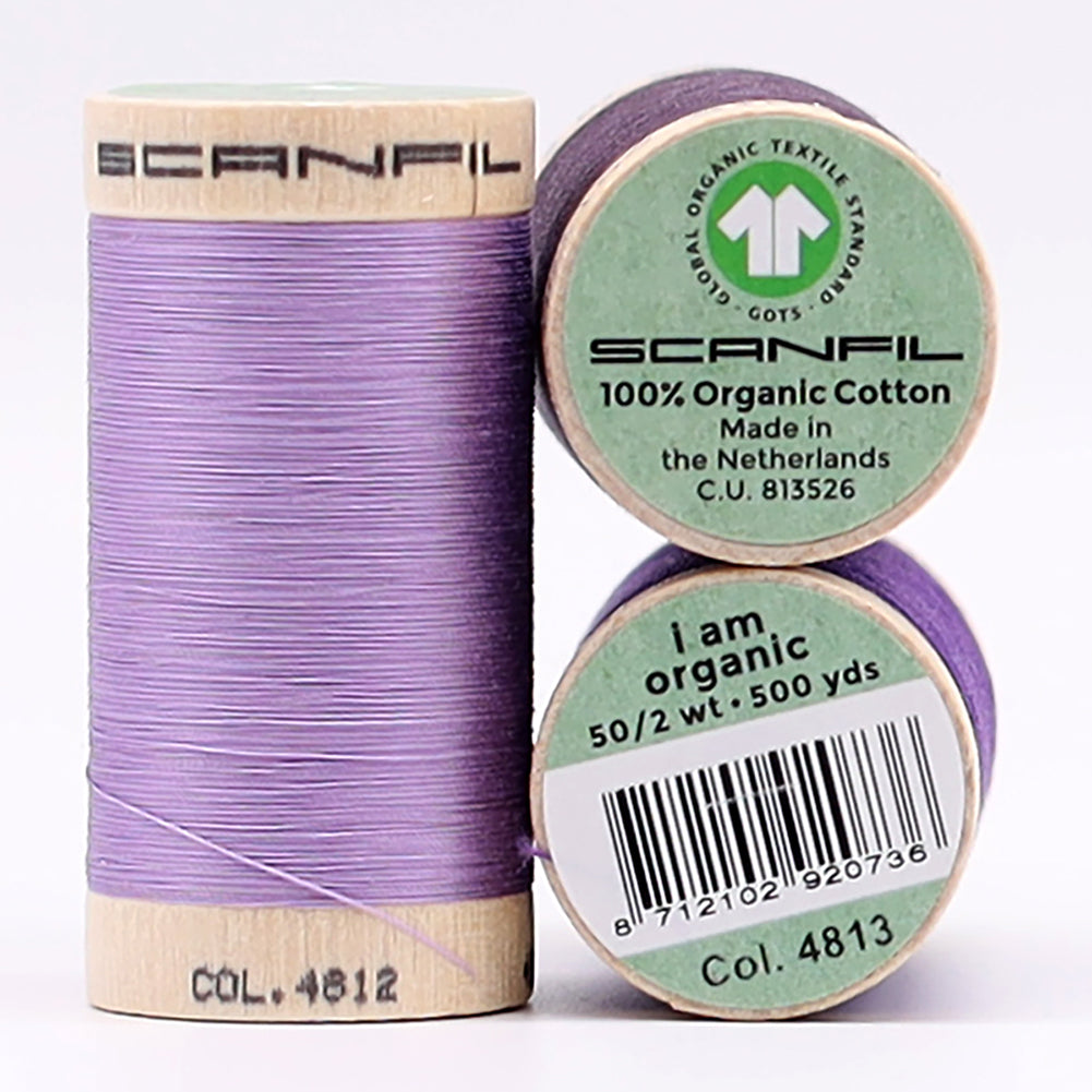 SCANFIL® 50wt Organic Pima Cotton Thread Trio Set - 3ct 500yd Spools - Cool Purples Full