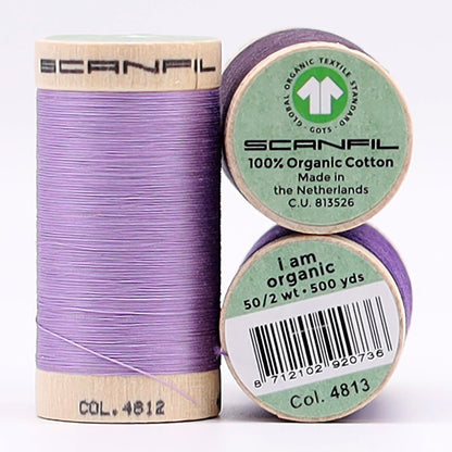 SCANFIL® 50wt Organic Pima Cotton Thread Trio Set - 3ct 500yd Spools - Cool Purples Full