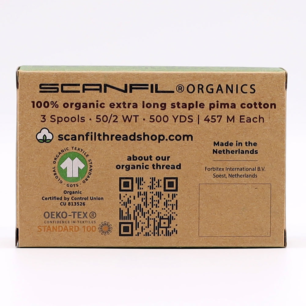 SCANFIL® 50wt Organic Pima Cotton Thread Trio Set - 3ct 500yd Spools - Pretty Pinks Drape