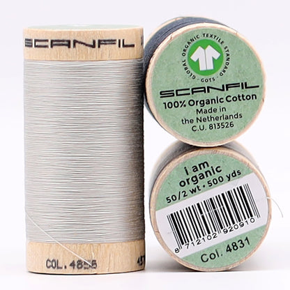 SCANFIL® 50wt Organic Pima Cotton Thread Trio Set - 3ct 500yd Spools - Stormy Grays