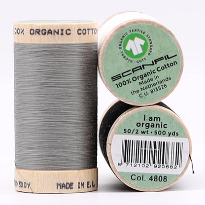 SCANFIL® 50wt Organic Pima Cotton Thread Trio Set - 3ct 500yd Spools - Achromatics