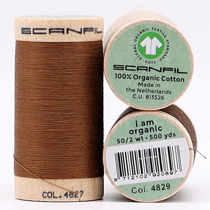 SCANFIL® 50wt Organic Pima Cotton Thread Trio Set - 3ct 500yd Spools - Earthy Browns Full