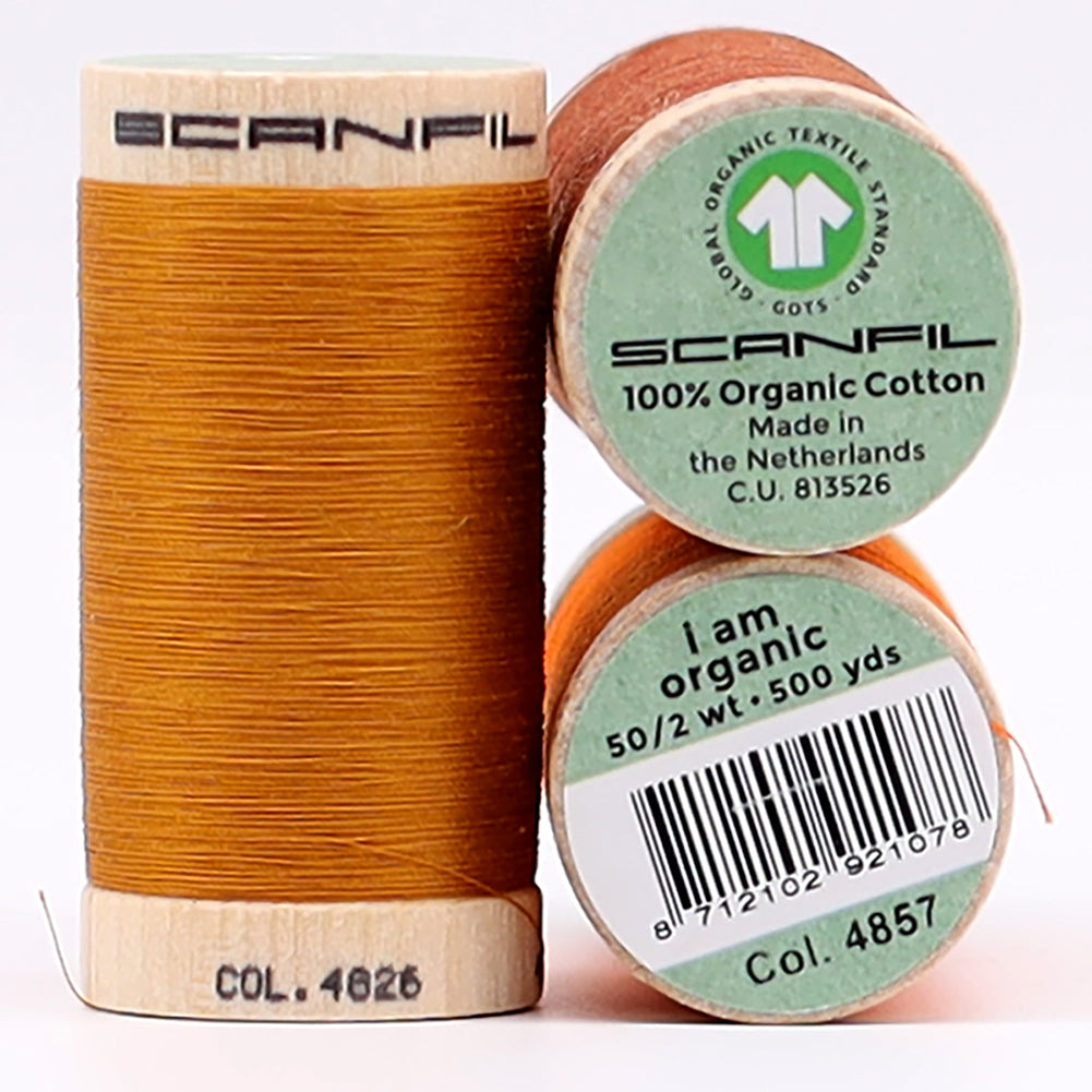 SCANFIL® 50wt Organic Pima Cotton Thread Trio Set - 3ct 500yd Spools - Harvest Hues - Full