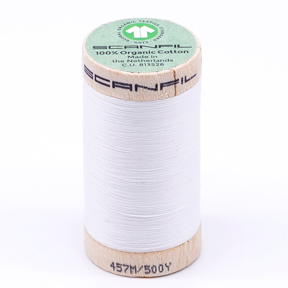 SCANFIL® 50wt Organic Pima Cotton Thread 500 yds - 4800 Bright White