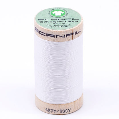 SCANFIL® 50wt Organic Pima Cotton Thread 500 yds - 4800 Bright White