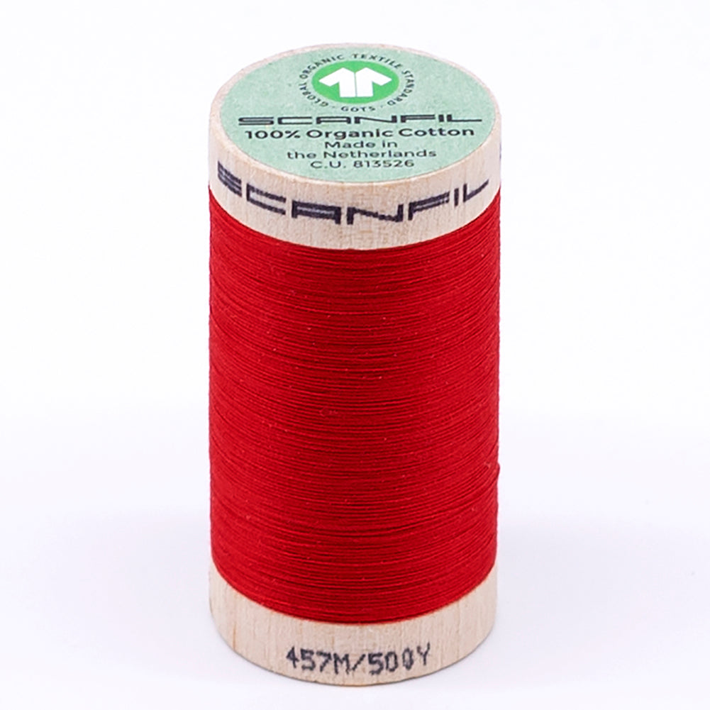 SCANFIL® 50wt Organic Pima Cotton Thread 500 yds - 4805 High Risk Red