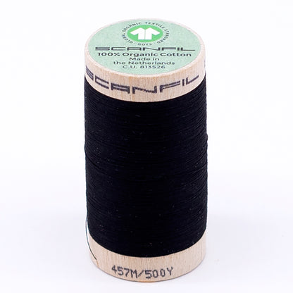 SCANFIL® 50wt Organic Pima Cotton Thread 500 yds - 4808 Jet Black