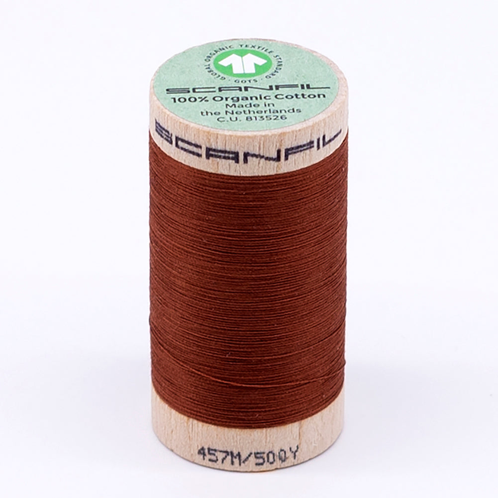 SCANFIL® 50wt Organic Pima Cotton Thread 500 yds - 4828 Baked Clay