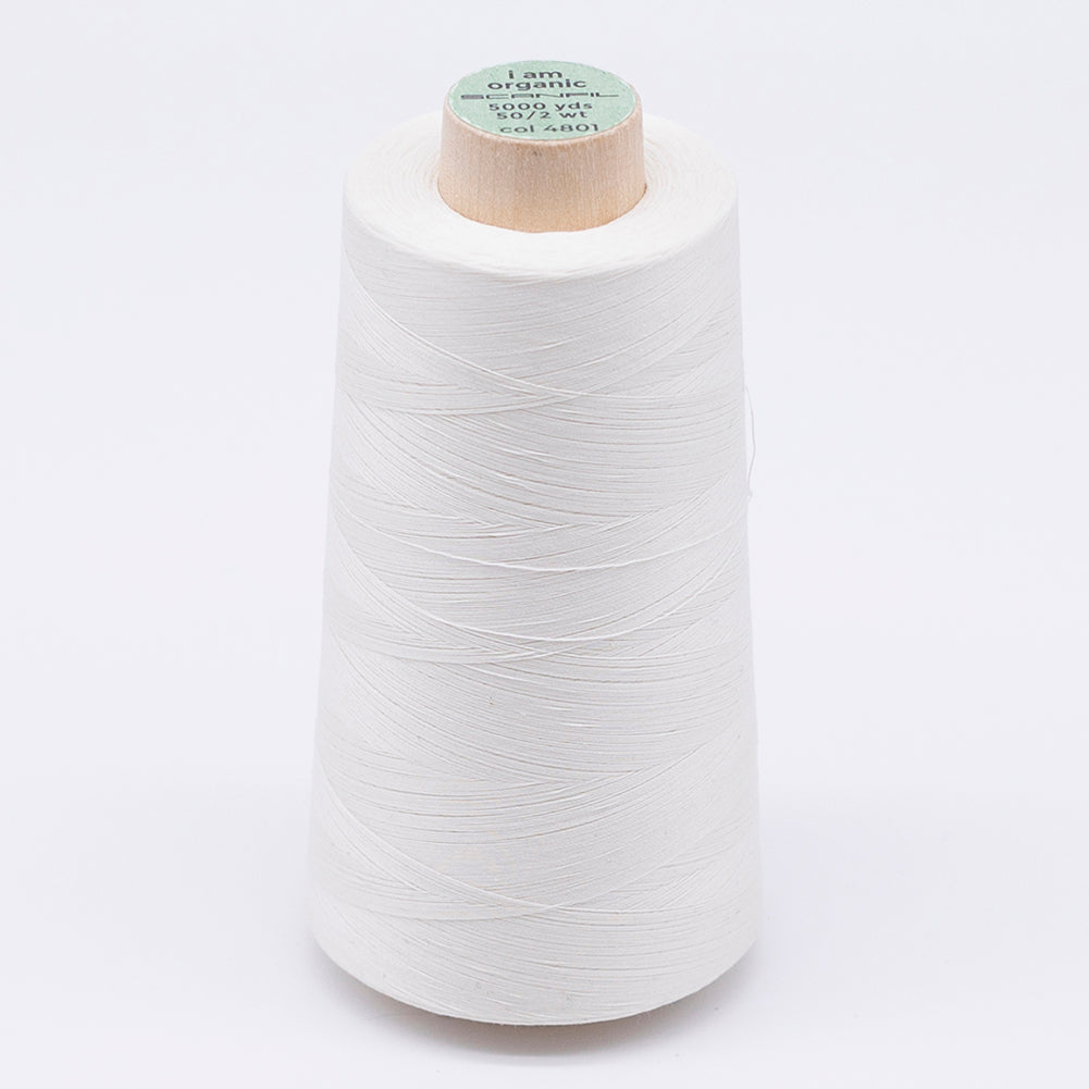 SCANFIL® 50wt Organic Pima Cotton Thread 5000 yd Cones - 4801 Coconut Milk