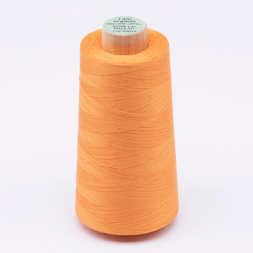 SCANFIL® 50wt Organic Pima Cotton Thread 5000 yd Cones - 4804 Blazing Orange