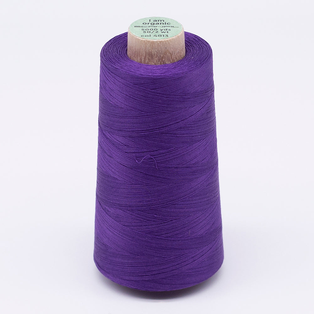 SCANFIL® 50wt Organic Pima Cotton Thread 5000 yd Cones - 4813 Royal Purple