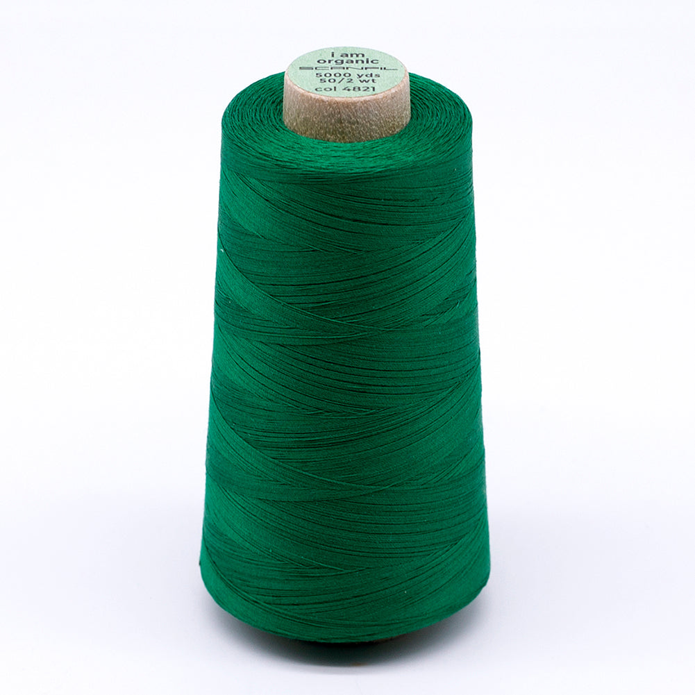 SCANFIL® 50wt Organic Pima Cotton Thread 5000 yd Cones - 4821 Jolly Green