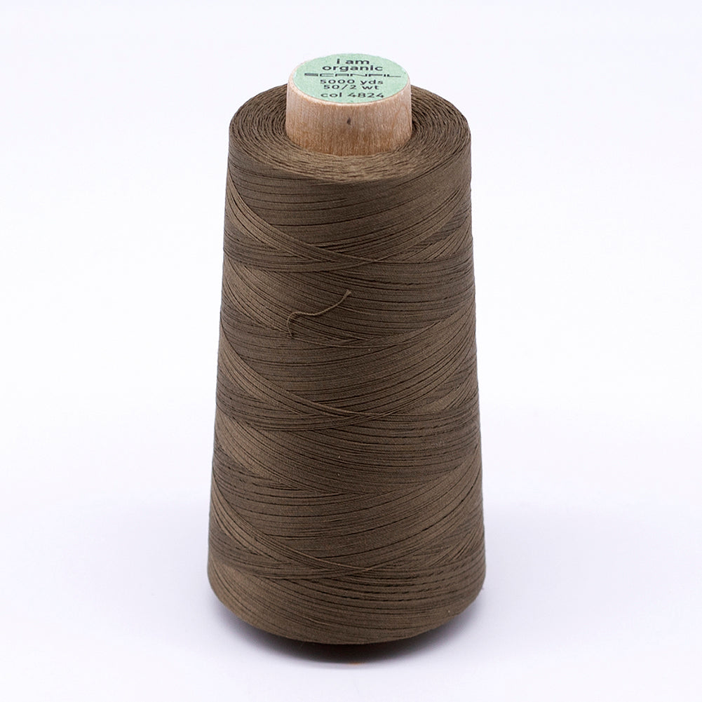 SCANFIL® 50wt Organic Pima Cotton Thread 5000 yd Cones - 4824 Lead Gray