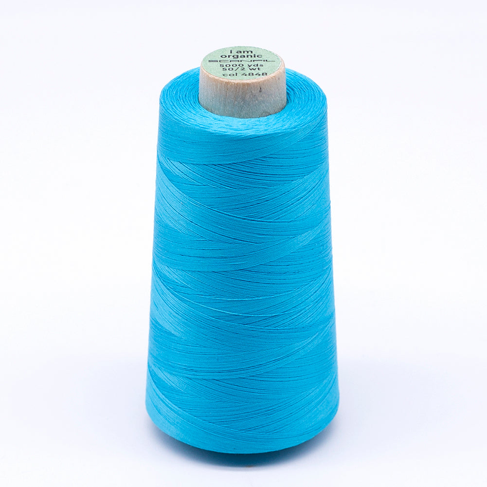 SCANFIL® 50wt Organic Pima Cotton Thread 5000 yd Cones - 4848 Blue Atoll