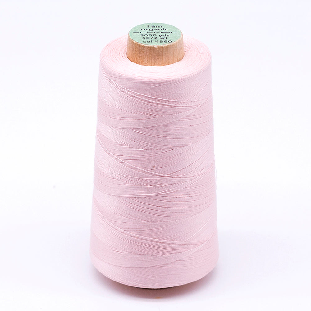 SCANFIL® 50wt Organic Pima Cotton Thread 5000 yd Cones - 4860 Crystal Pink
