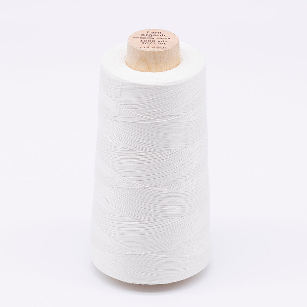 SCANFIL® 30wt Organic Pima Cotton Thread 3000 yd Cone - 4801 Coconut Milk