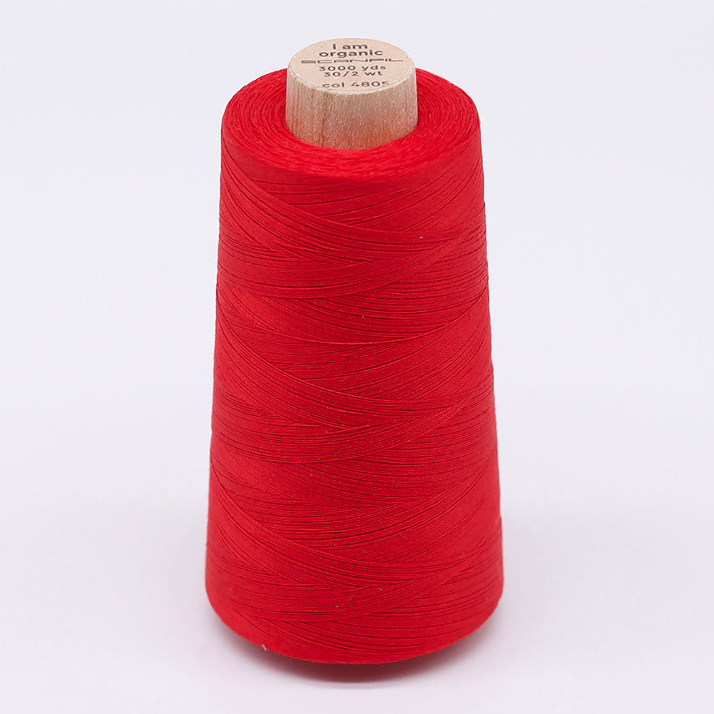SCANFIL® 30wt Organic Pima Cotton Thread 3000 yd Cone - 4805 High Risk Red