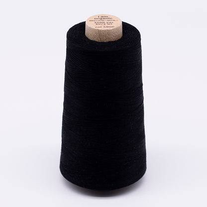 SCANFIL® 30wt Organic Pima Cotton Thread 3000 yd Cone - 4808 Jet Black