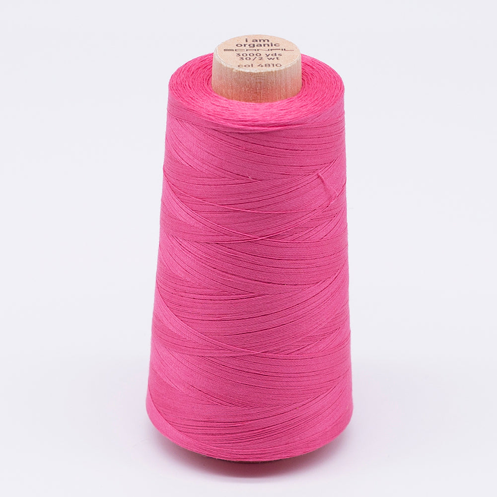 SCANFIL® 30wt Organic Pima Cotton Thread 3000 yd Cone - 4810 Pink Lemonade