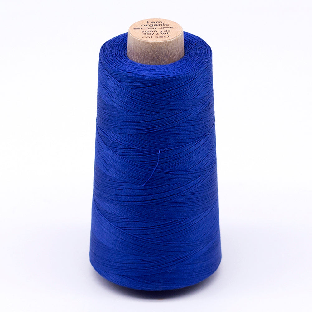 SCANFIL® 30wt Organic Pima Cotton Thread 3000 yd Cone - 4817 Nautical Blue