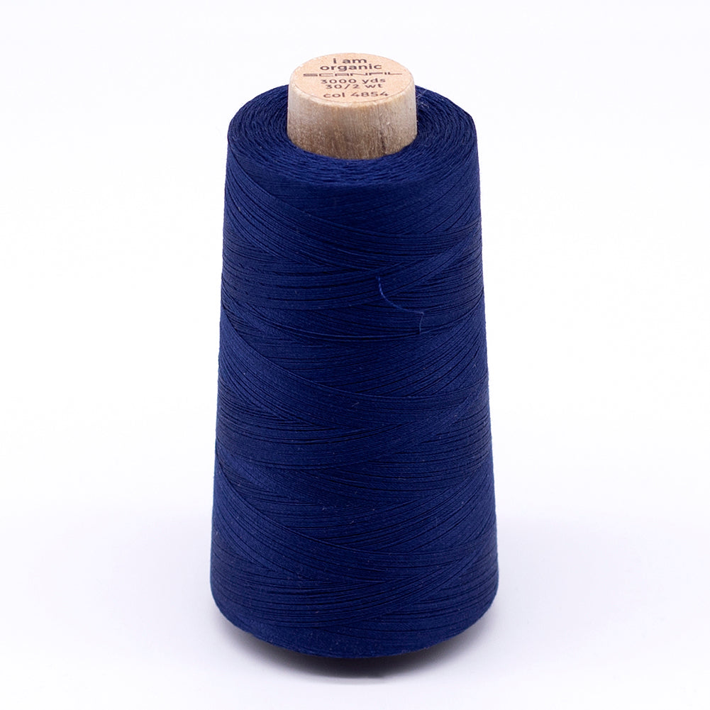 SCANFIL® 30wt Organic Pima Cotton Thread 3000 yd Cone - 4854 Bellwether Blue