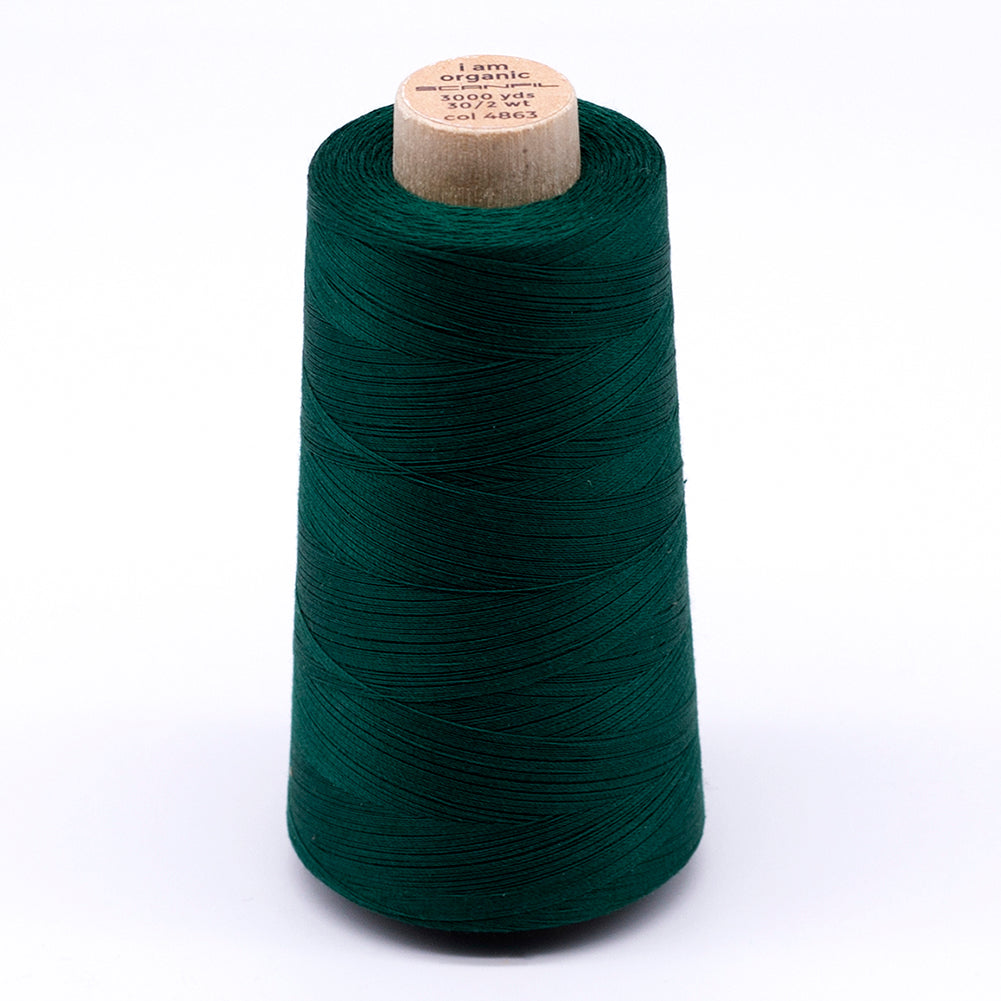 SCANFIL® 30wt Organic Pima Cotton Thread 3000 yd Cone - 4863 Galapagos Green