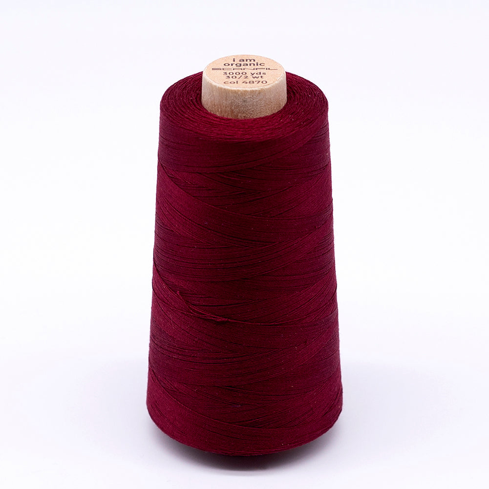 SCANFIL® 30wt Organic Pima Cotton Thread 3000 yd Cone - 4870 Rhubarb