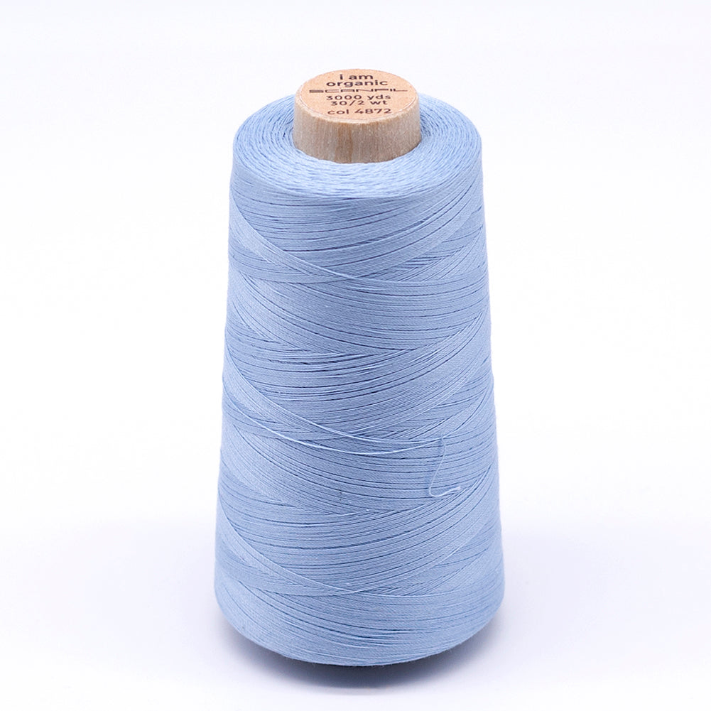 SCANFIL® 30wt Organic Pima Cotton Thread 3000 yd Cone - 4872 Baby Blue