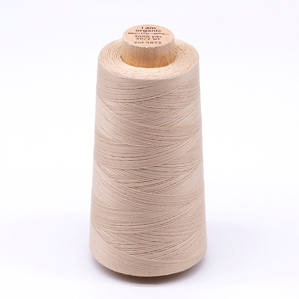 SCANFIL® 30wt Organic Pima Cotton Thread 3000 yd Cone - 4873 Ivory Cream