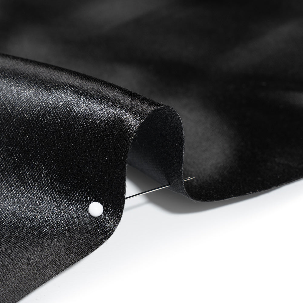 Polyester and Cotton Zibeline - Black - Full - Image 8 of 10