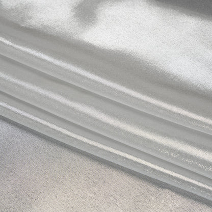 Liquid Sheen Metallic Polyester Chiffon - Silver on White - Liquid Sheen Chiffon Collection Detail