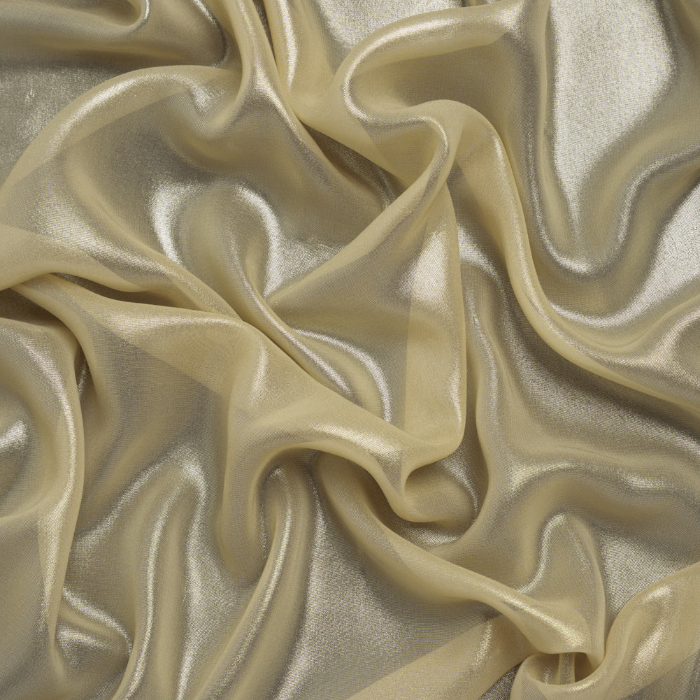 Liquid Sheen Metallic Polyester Chiffon - Gold on Gold
