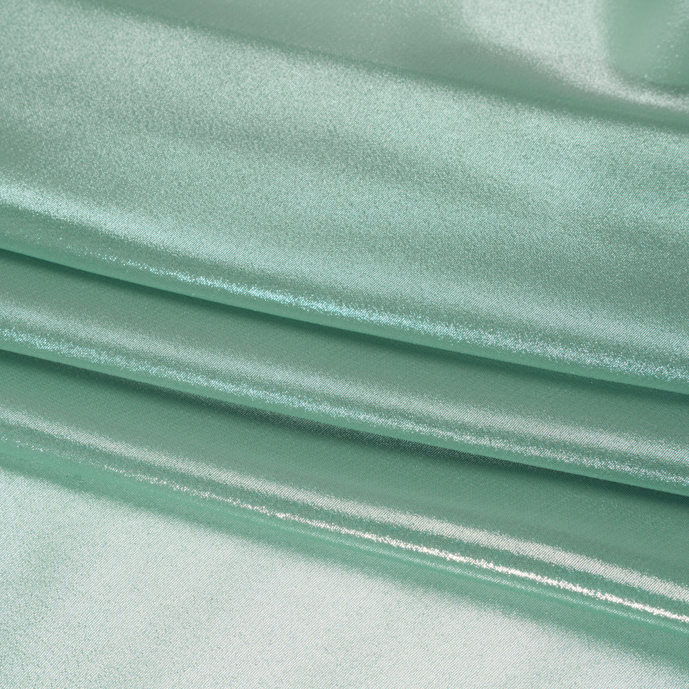 Liquid Sheen Metallic Polyester Chiffon - Silver on Aqua - Liquid Sheen Chiffon Collection