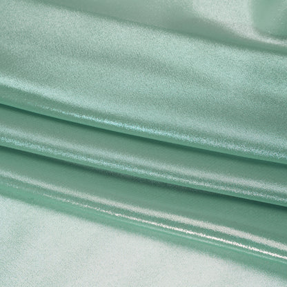 Liquid Sheen Metallic Polyester Chiffon - Silver on Aqua - Liquid Sheen Chiffon Collection
