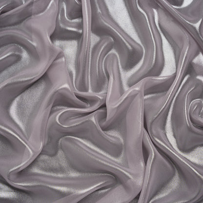 Liquid Sheen Metallic Polyester Chiffon - Silver on Lavender - Liquid Sheen Chiffon Collection