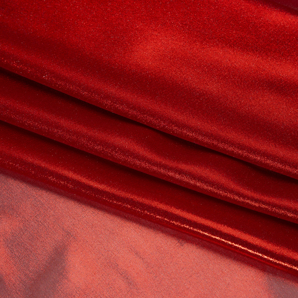 Liquid Sheen Metallic Polyester Chiffon - Red on Red - Liquid Sheen Chiffon Collection Detail