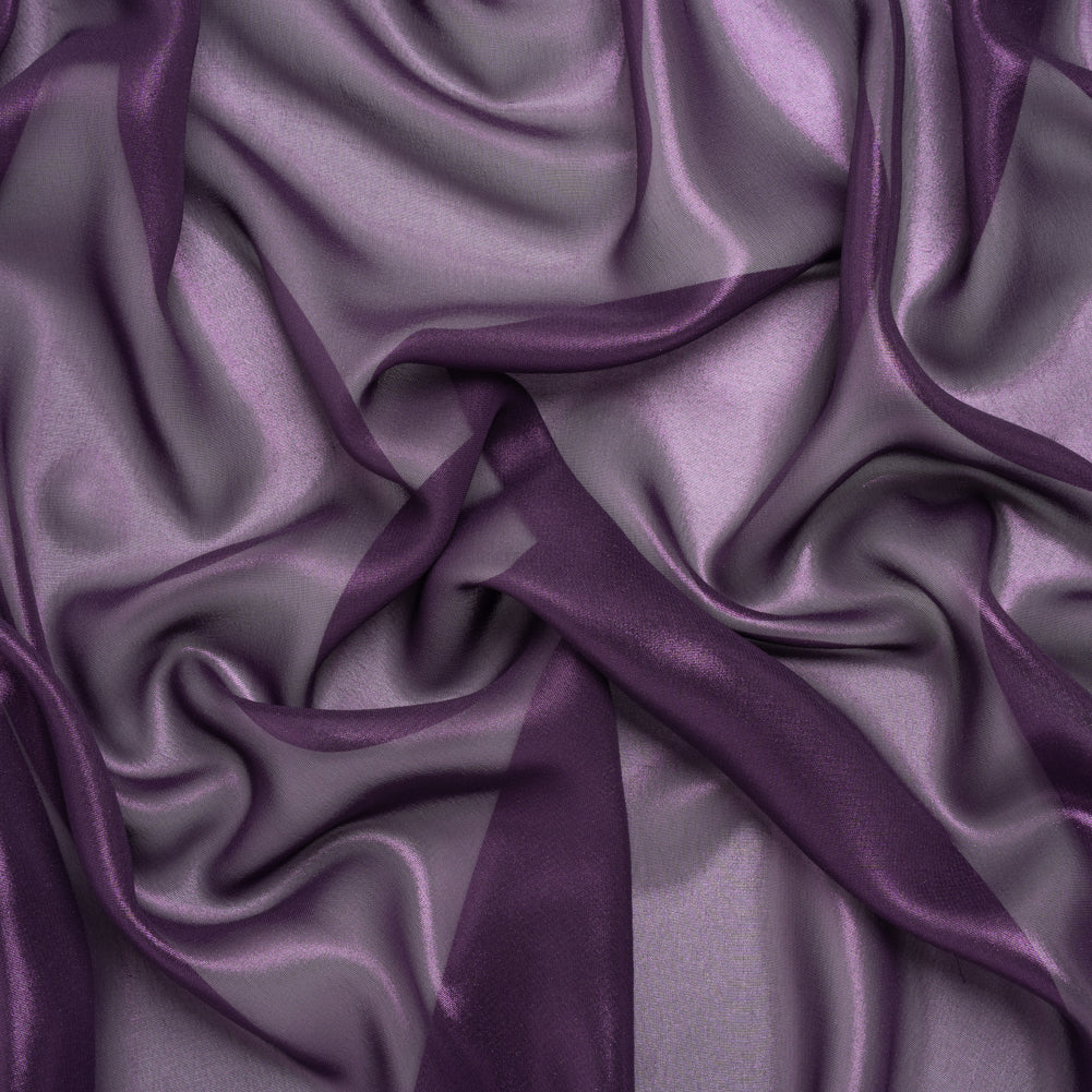 Liquid Sheen Metallic Polyester Chiffon - Purple on Purple - Liquid Sheen Chiffon Collection