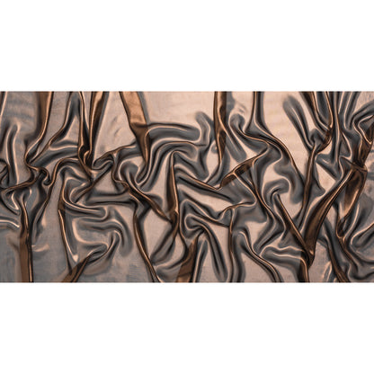 Liquid Sheen Metallic Polyester Chiffon - Copper on Black - Liquid Sheen Chiffon Collection