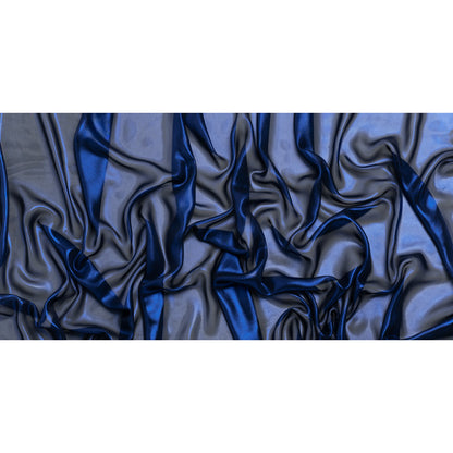 Liquid Sheen Metallic Polyester Chiffon - Navy on Black - Liquid Sheen Chiffon Collection