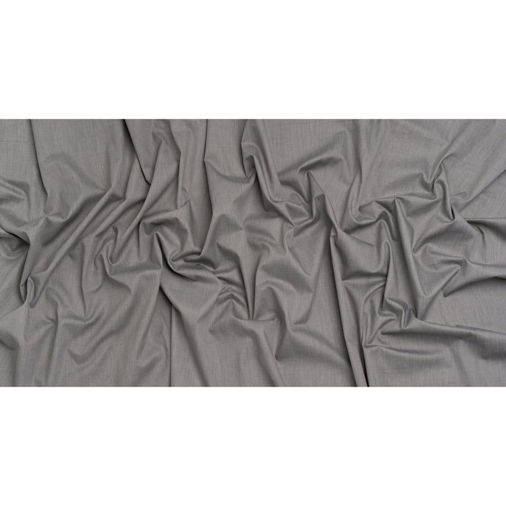 Polyester and Cotton Twill Shirting - Heathered Gray - Deadstock