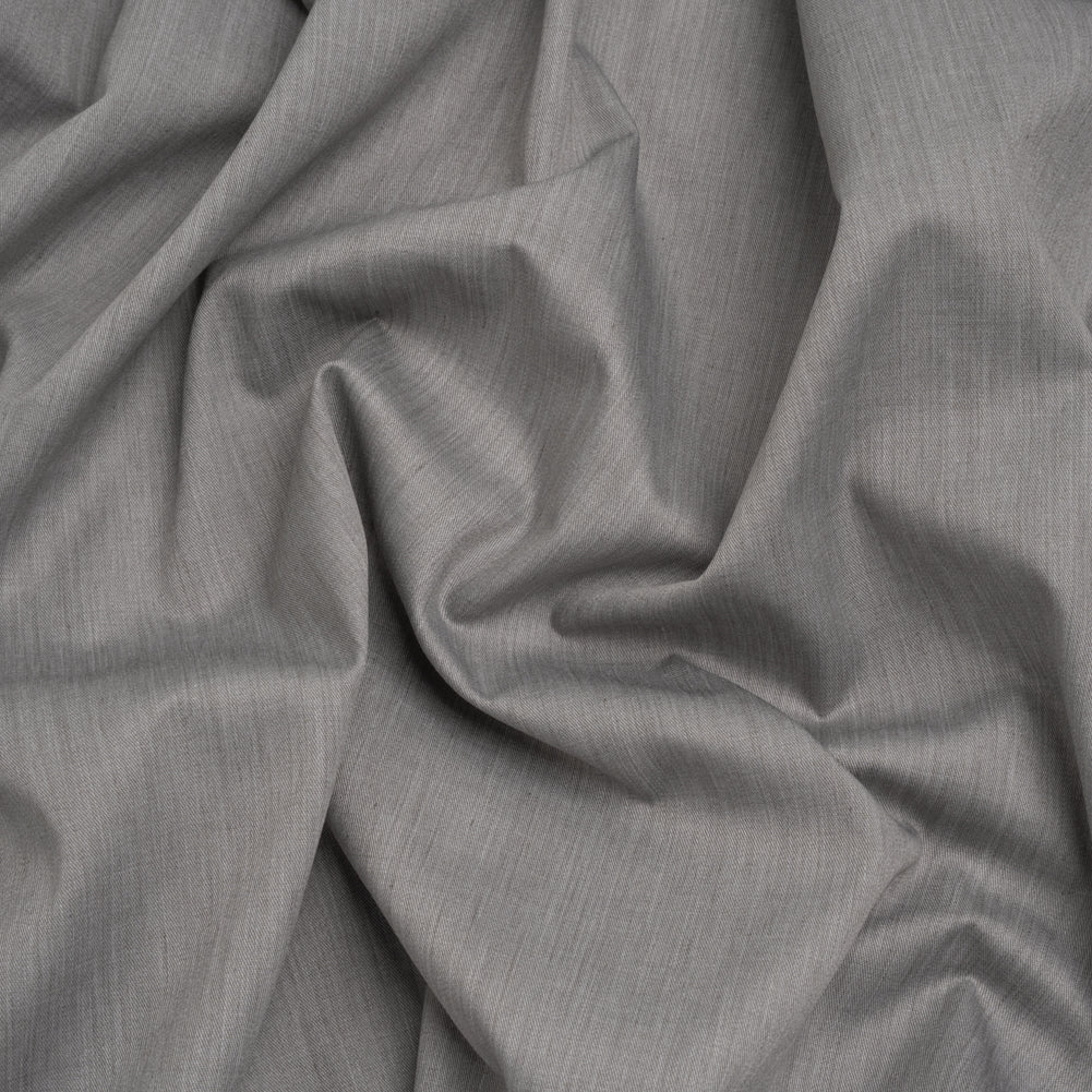 Polyester and Cotton Twill Shirting - Heathered Gray - Deadstock