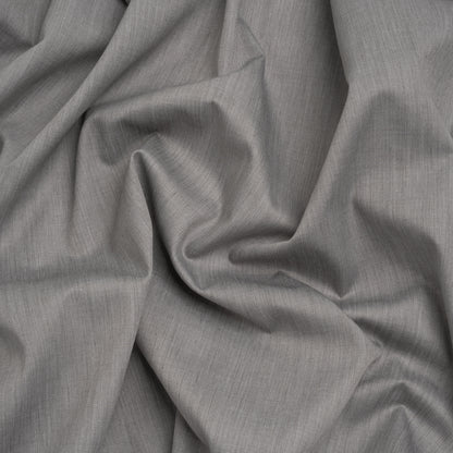 Polyester and Cotton Twill Shirting - Heathered Gray - Deadstock