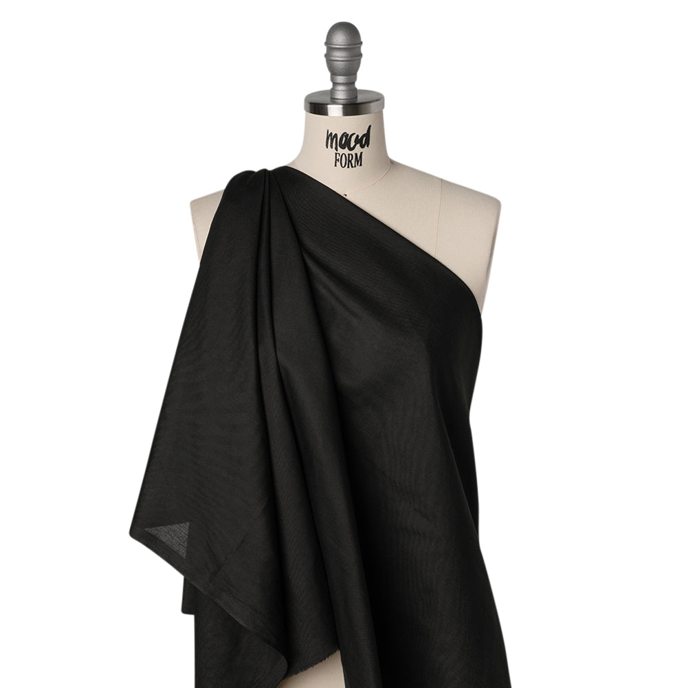 Lightweight Polyester and Cotton Woven Interlining - Black - Deadstock Drape